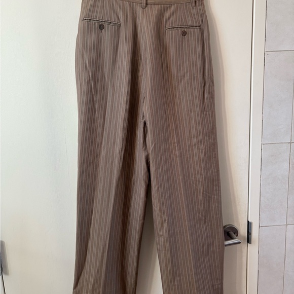 Romeo Gigli cotton pleated trousers Women's brown striped - Picture 7 of 11